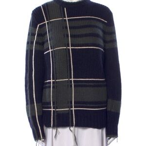 Tory Burch Navy and Gray Knit Sweater